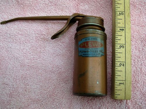 Vintage Plews Oiler Inc. Long Spout Oil Can Pump