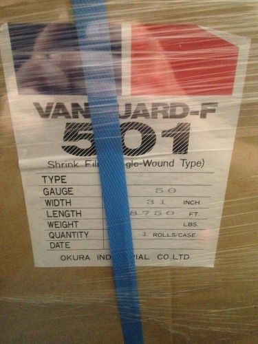 Shrink film vanguard - f 501 31&#034; x 50 gauge x 8750&#039;-60 boxes for sale