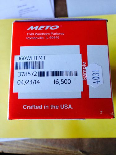 METO 5.16 WHITE LABELS  GENUINE METO 1650/RL 10RLS/BOX + INK ROLLER