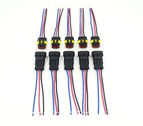 CrazyEve 5 Sets 3 Pin Good Quality Car Waterproof Electrical Connector Plug New