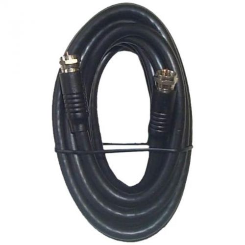 Black 12&#039; Rg-6 H.D. Coax With Fittings Black Point TV Wire and Cable BV-083