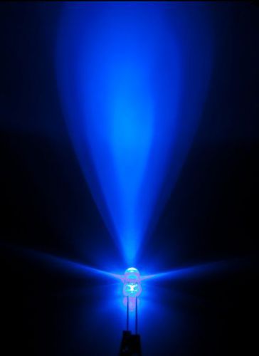 50 pcs 5mm ultra bright blue LED through hole 450~480 nm clear lens US seller