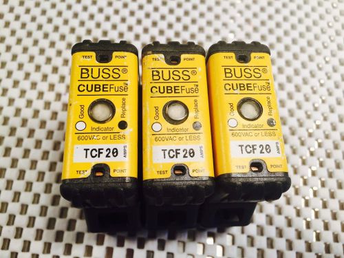 3-Cooper Bussmann Tcf20 Fuses With Bases