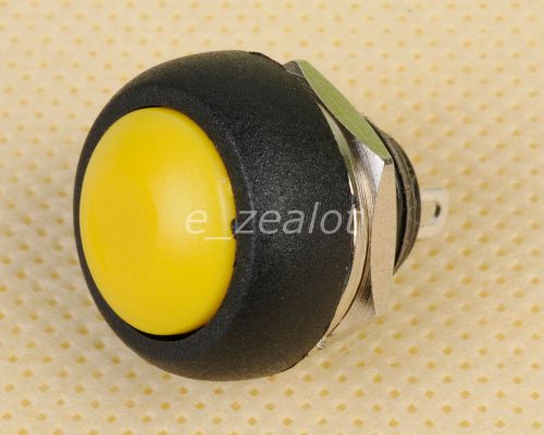Yellow 12mm waterproof lockless momentary push button mini round switch perfect for sale