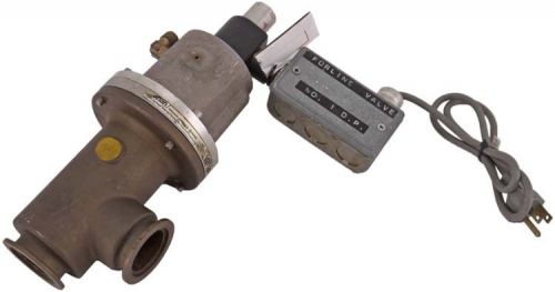 Varian 1252 1-5/8&#034; Brass Air-Operated Industrial Right Angle Valve Assembly