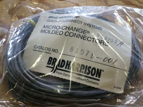 BRAD HARRISON 81571-001 4 PIN, 18AWG, MALE, 1/2&#034;NPT, 3FT, GRAY WIRES  *NEW!*