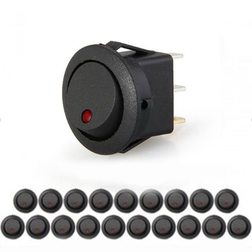 New Mini 20 Led Rocker Indicator Switch 3 Pin On-Off 12V Dc Red