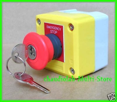 New emergency stop pushbutton control station with 2 keys #87613 for sale