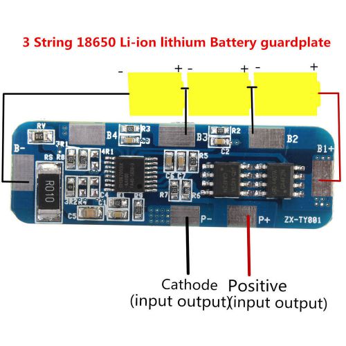 4A-5A PCB BMS Protection Board F 3 Packs 3.7V 18650 Li-ion lithium Battery Cell