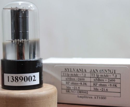 6SN7GT Sylvania made in USA Audio Tube  Amplitex AT1000 #1389002
