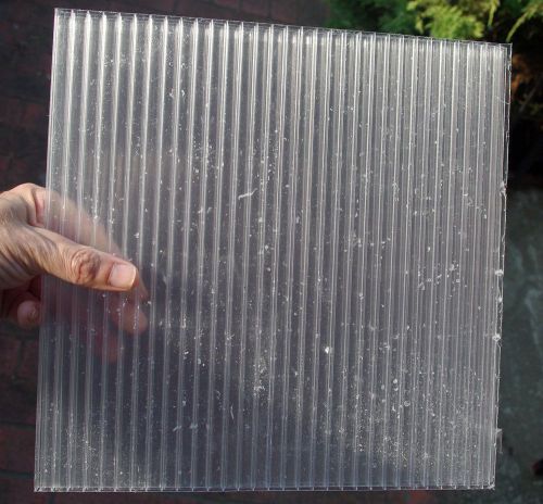 1 Panel of Twin-Wall Polycarbonate, 5/16&#034; or 8mm thick, 11&#034; x 11&#034; (279 sq. mm)