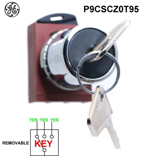 Ge general electric key selector switch  3 pos. maintained  + flange p9cscz0t95 for sale