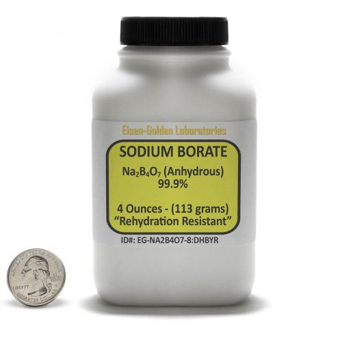 Anhydrous Borax &#034;Dehybor&#034; [Na2B4O7] 99.9% ACS Grade Powder 8 Oz in a Bottle USA