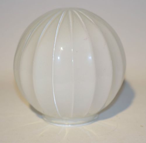 Vintage Mid Century Modern Ceiling Light Globe White Ribbed