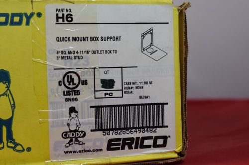 CADDY QUICK MOUNT BOX SUPPORT H6 4” SQ &amp; 4 11/16” OUTLET BOX TO 6” METAL STUD