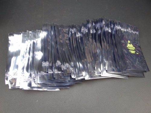 3x5&#034; Anti-Static Shielding Moisture Control Silver Zipper ESD Bags Lot of 100