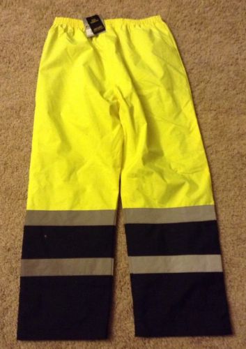 Utility pro wear uhv452p-l-30 hi-vis rain pants, black/hi-vis ylw, l for sale