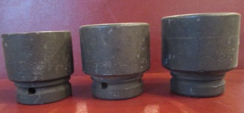3 armstrong 1&#034; drive impact socket set 1-3/4&#034;, 1-15/16&#034;, 2-15/16&#034; new unused for sale