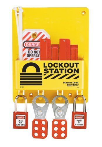 Master lock s1720e410 circuit breaker lockout center with 410red zenex padlock for sale