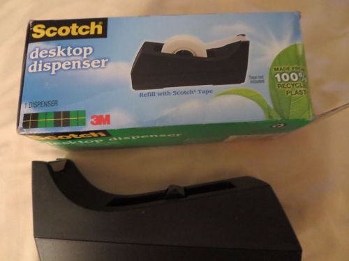 Tape Dispenser, Desktop 1&#034; Core, Weighted Non-Skid Base - Black, 3M Scotch brand