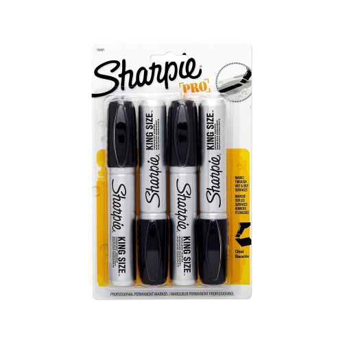 Sharpie 1883338 king size permanent marker black 4-pack for sale
