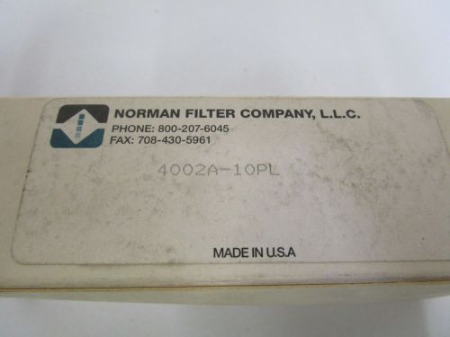 LOT OF 8 NORMAN FILTER CO. FILTER 4002A-10PL *NEW IN BOX*
