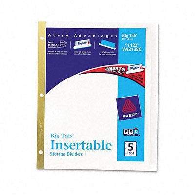 Avery Dennison Ave-11122 Worksaver Big Tab Insertable Divider - 5 X