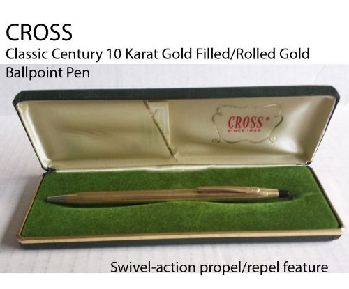 CROSS Classic Century 10 Karat Gold Filled/Rolled Gold Ballpoint Pen with case