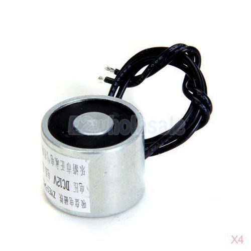 4pcs 11lbs dc12v 4w holding electromagnets lift solenoid 25mm m4 0.33a new for sale