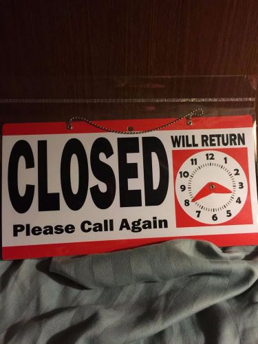 BUSINESS Hanging OPEN CLOSED CLOCK SIGN New FREE SHIPPING