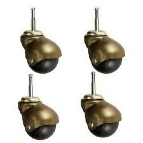 New Dimension 2&#034; Antique Brass Ball Caster Stem And Socket (Set of 4)