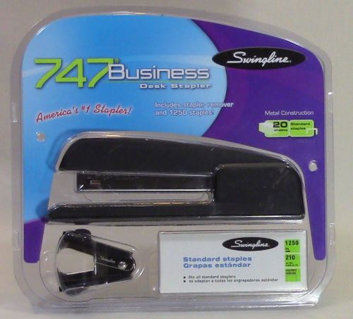 747 Swingline Business Desk Stapler w/1250 Staples &amp; Staple Remover Bonus Pack