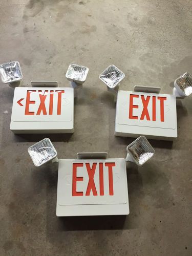 Lot of 3 Emergency Exit Lighting Fixtures