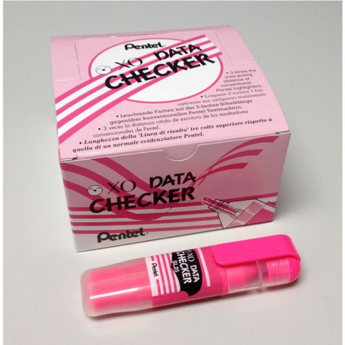 OFFICAL Pentel SL25 XO Data Checker (12pcs) - Pink FREE SHIP