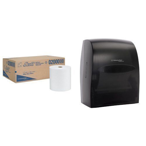 NEW Kimberly-clarke 9992 Towel Dispenser and Paper Towel Bundle- Smoke Gray