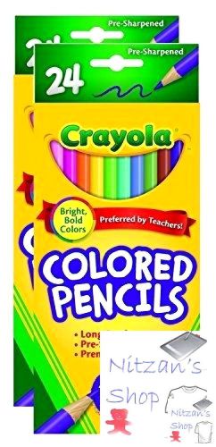 New crayola colored pencils, assorted colors, 24 count, 2-pack for sale