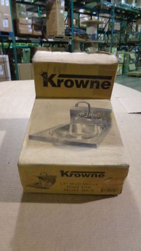 Krowne 13 in. Wall Mounted Hand Sink With Faucet Model HS-9 New In Orginal Box
