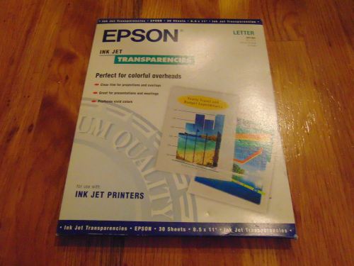 Epson Ink Jet Transparencies 30 Ct. Sealed Letter Size 8.8 X 11 NEW FREE SHIP