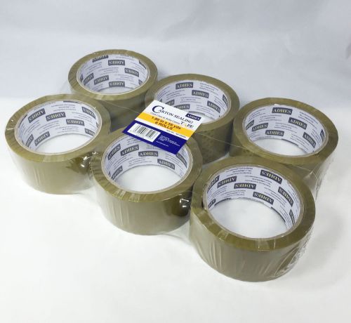 6 Rolls Brown Sealing Tape Carton Packing Box Tape 1.89&#034;x55Y 2.0Mil 14422-6