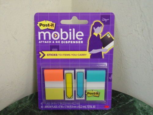 Post-it Mobile Attach &amp; Go Flags Dispenser Standard Arrows 80ct Flags PM-FLAGS1
