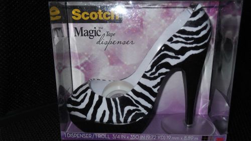 Scotch Magic Fashion Tape Dispenser Zebra High Heel Shoe Pump BRAND NEW Chic NIB