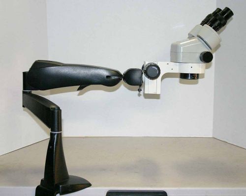 Meiji emz stereozoom microscope 7-45x on new articulating boom stand for sale