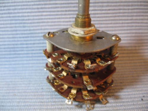 Vintage rotary switch,  3-4p4t, 3 decks, u.s.-made, seller, w/knob, refurbished for sale