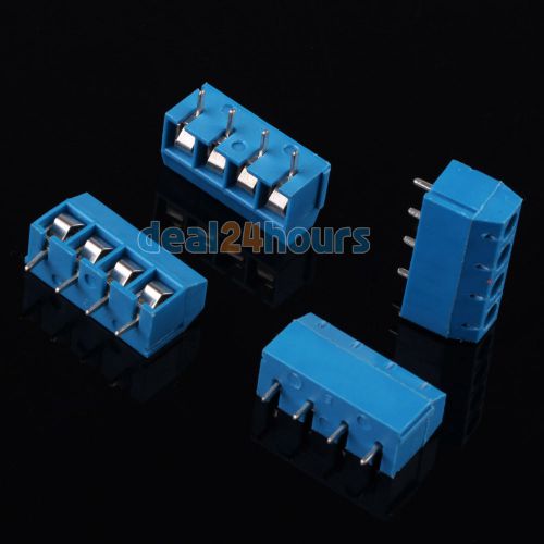 20pcs kf301-4p 5mm connect terminal blue screw terminal connector 4 pin pcb for sale