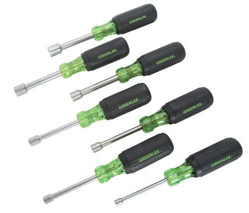 Greenlee 0253-01c nut driver set with 3&#034; hollow shaft, 7 piece for sale