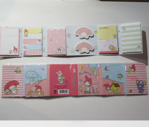 My Melody Sticky Note Marker Memo Booklet 6 Pages Folded #Melody and her partner