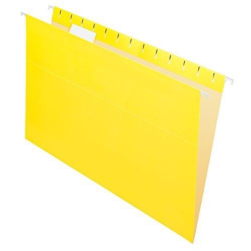 Pendaflex Essentials Hanging Folders, Legal Size, Yellow, 25 per Box (81626)