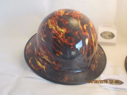 New Custom Hydrographic North/Fibre Metal Hard Hat W/Ratchet TRUE FLAME