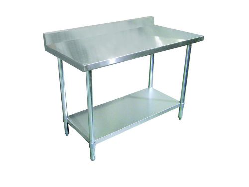 Commercial Kitchen Stainless Steel Work Prep Table 24&#034; x 60&#034; with 4&#034; Backsplash