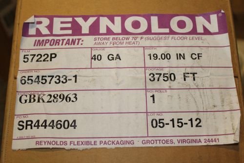 Reynolon 5722P Shrink Wrap Film 19in CF x 3750ft 40 Gauge CF